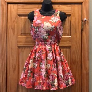 Mazooma Sleeveless Floral CutOut Fit & Flare Dress